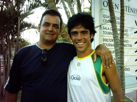 De Zotti e o tenista Bruno Rosa, em Floripa