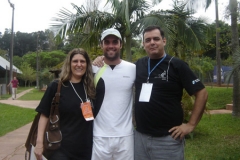 De Zotti e Ana com o tenista Lucas Engel