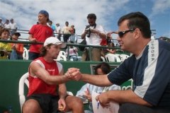 Com o tenista Ricardo Mello, no Aberto de Tênis de Santa Catarina