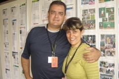 De Zotti e Ana coordenando a Sala de Imprensa do Aberto de Tênis de Santa Catarina, no Costão do Santinho