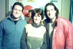Ana com os tenistas Eduardo Frick e Fernando Meligeni, no Torneio em Uruguaiana