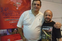 De Zotti e o colega jornalista José Nunes, no Seminário dos Jornalistass