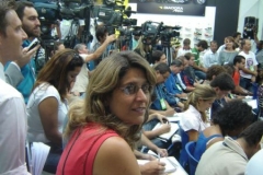 Na coletiva do Guga, na Couromoda