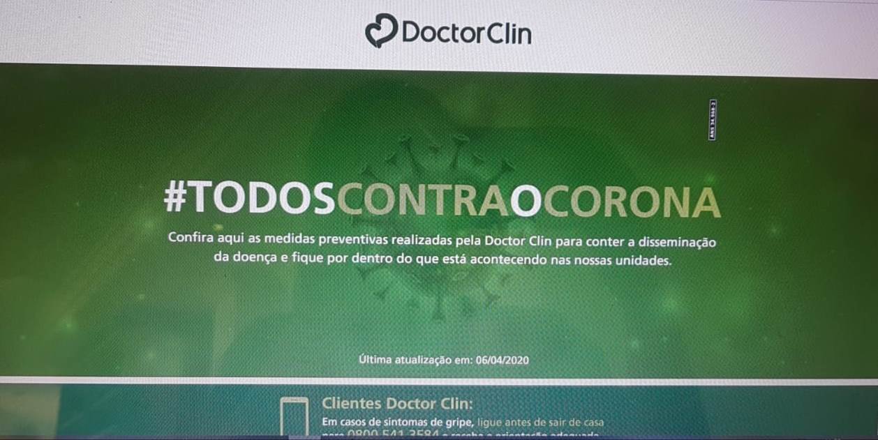 Doctor Clin lança hotsite focado no Covid-19